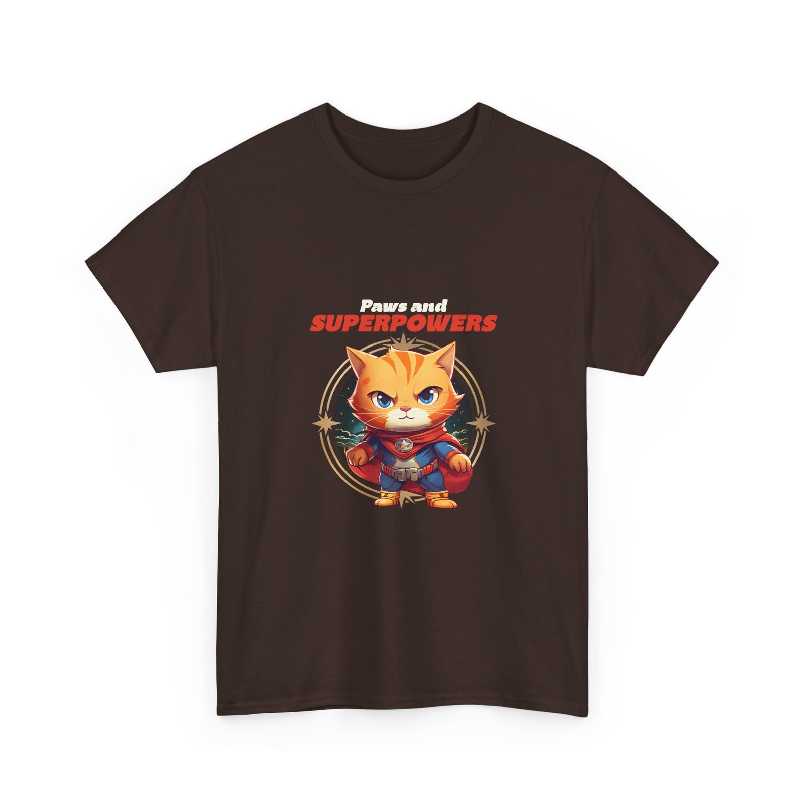 Paws And Superpowers Cat Heroic Illustration - T-shirt - Image 3