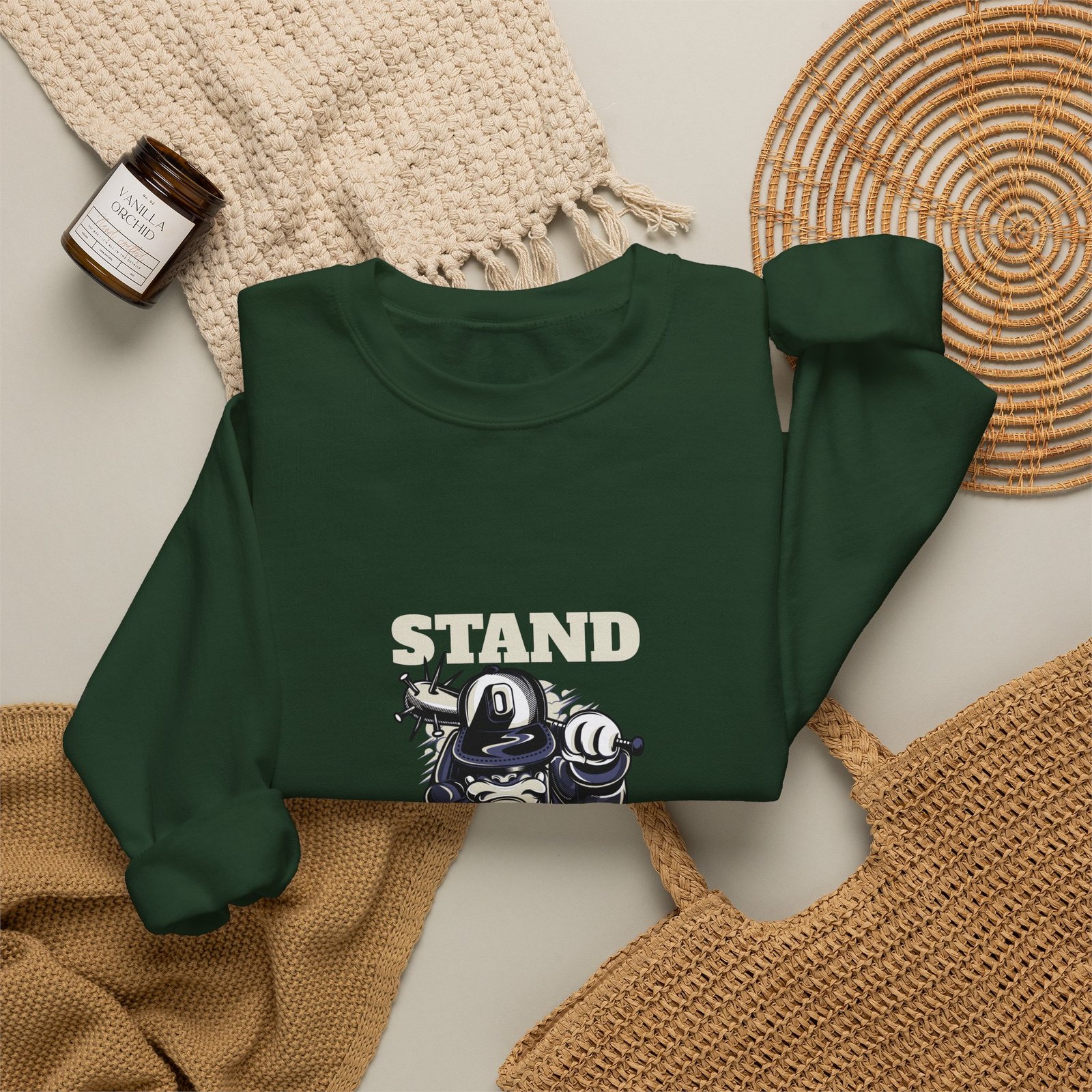 Stand Alone Robot Illustration Featuring a Lonely Futuristic Machine - Sweatshirt - Image 8