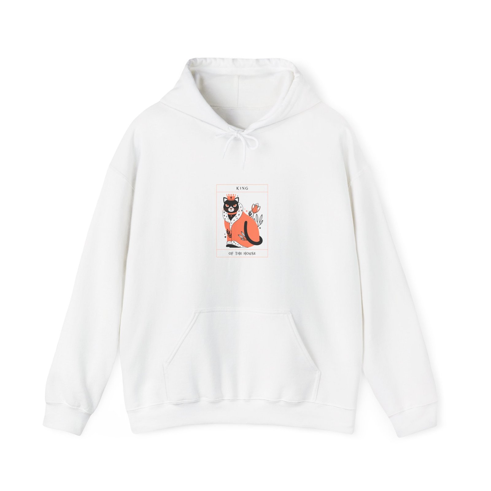 King Of The House Cat Royal Crown Illustration - Hoodie