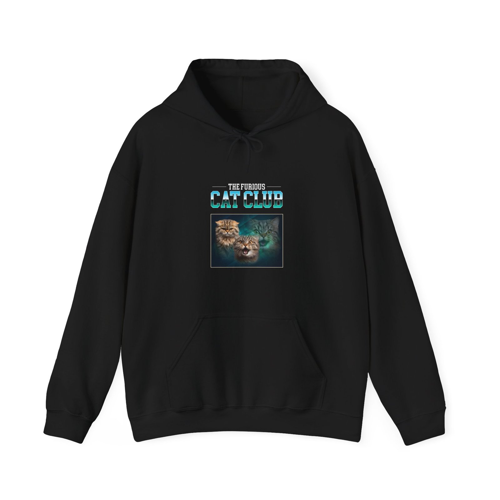 Furious Cat Club Fierce Cat Illustration Bold Design - Hoodie