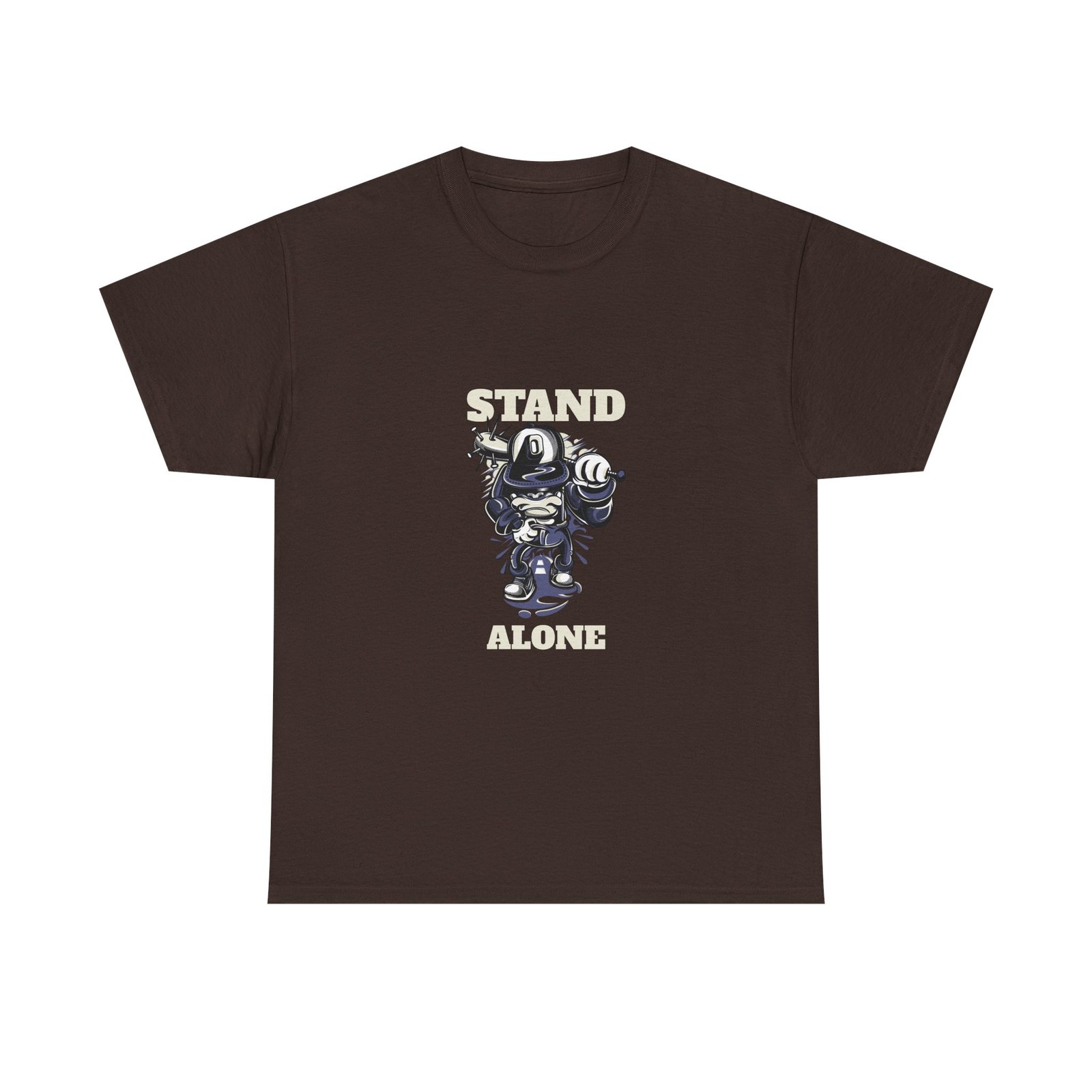 Stand Alone Robot Illustration Featuring a Lonely Futuristic Machine - T-shirt