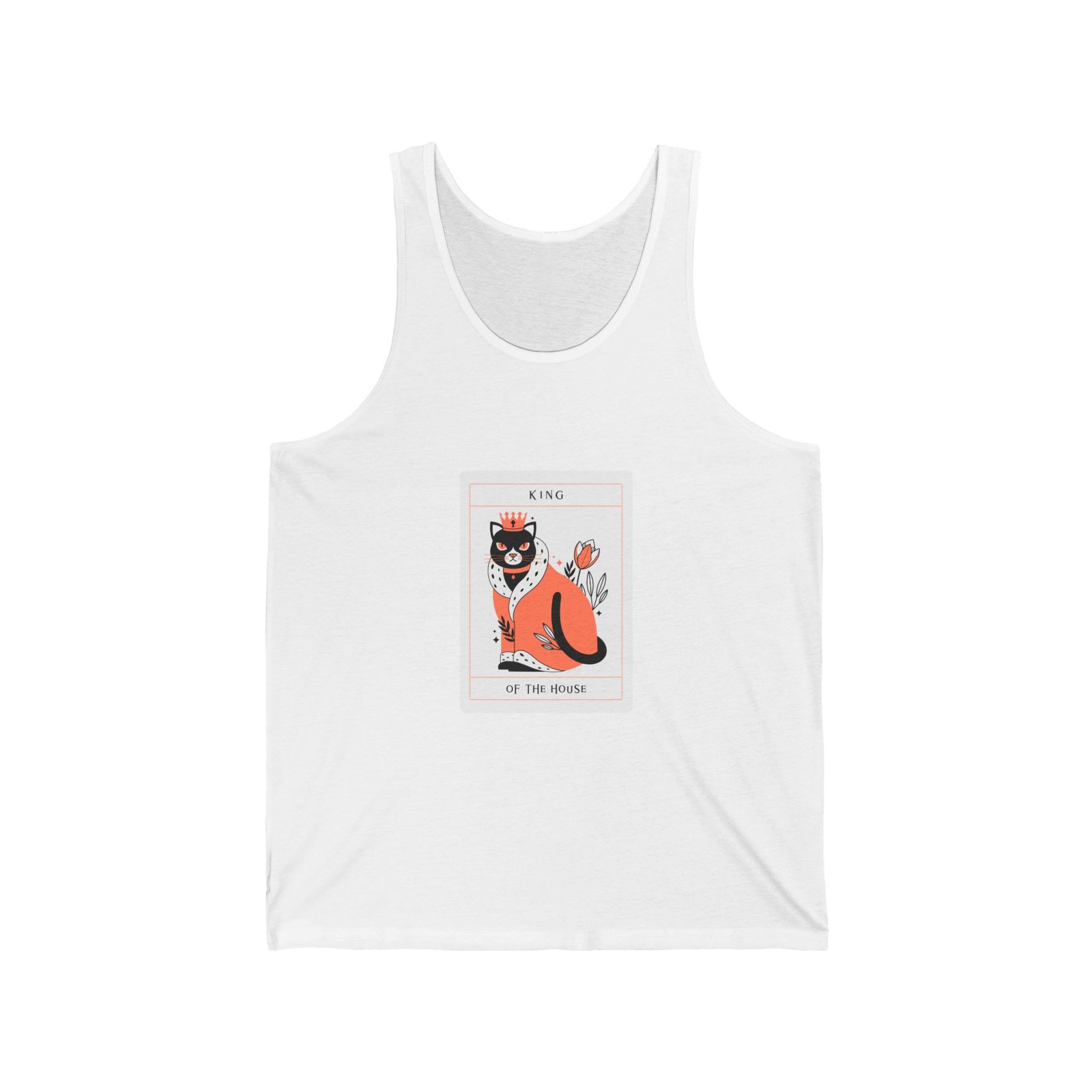 King Of The House Cat Royal Crown Illustration - Tank Top
