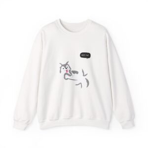 Not Fat Just Husky Dog Fluffy Funny Cartoon Design - Sweatshirt